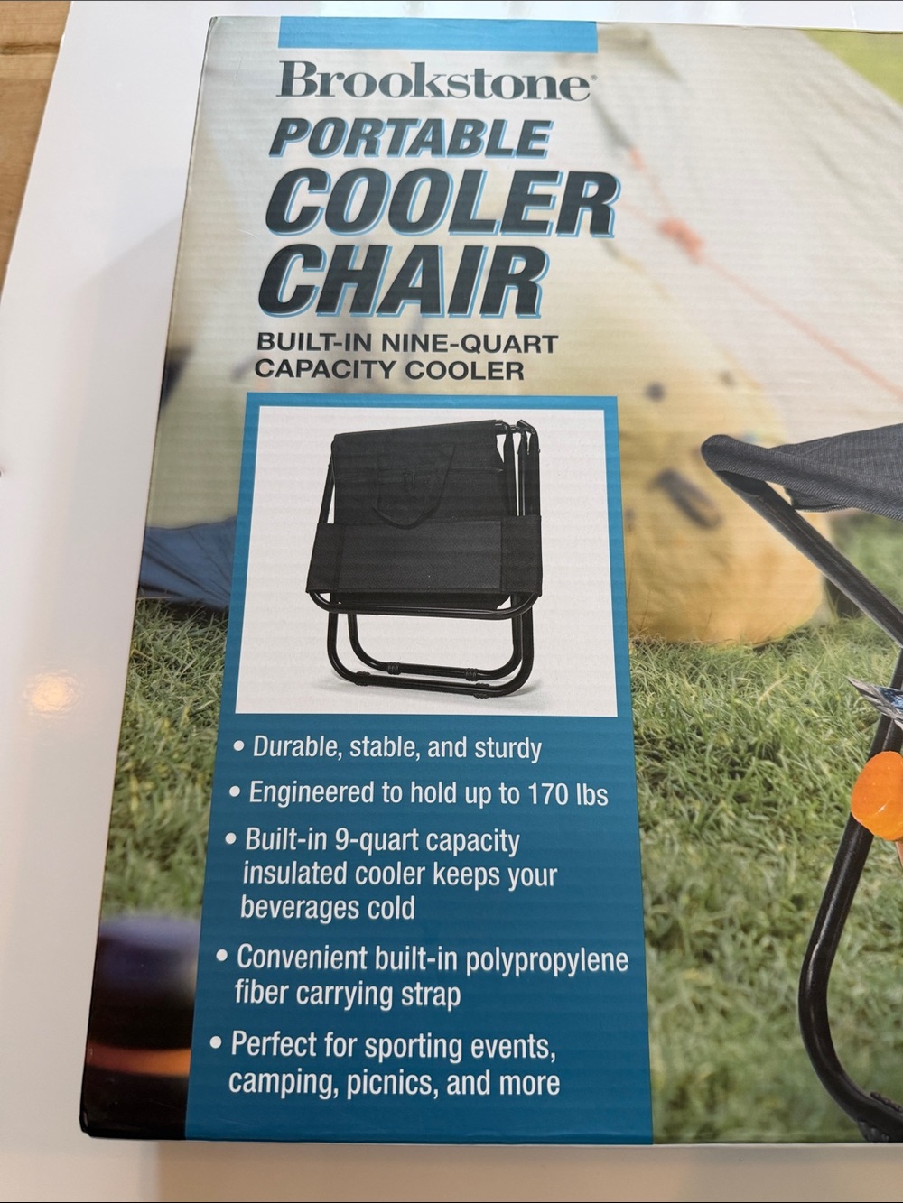 NWT Brookstone Portable Cooler Chair